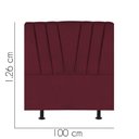 Ver imagem 2 de Cabeceira Estofada Bélgica 100cm Solteiro para Cama Colchão Box Quarto Suede Bordô - Aurora Line