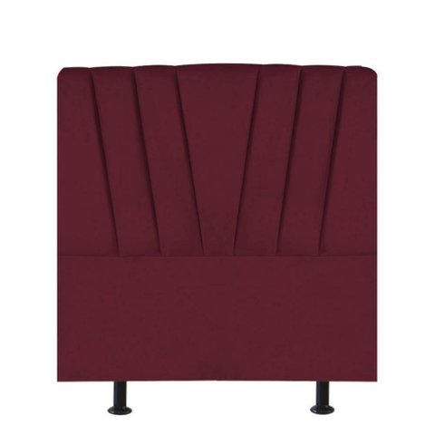 Cabeceira Estofada Bélgica 100cm Solteiro para Cama Colchão Box Quarto Suede Bordô - Aurora Line