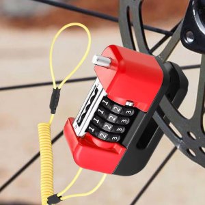 Trava de Disco Freio Antifurto Senha 4 Digitos Moto Bike Motocicleta Bicicleta Cadeado Segurança Pro