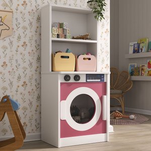 Máquina de Lavar de Brinquedo para Crianças 100% Mdf:rosa