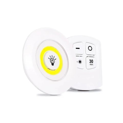 Kit 3 Lampada Luminaria Led Spot Sem Fio Controle Remoto
