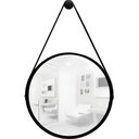 Ver imagem 1 de Kit 2 Espelhos Redondo Decorativo Suspenso Alça 60cm + Suporte Preto Alça Preta