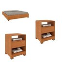 Ver imagem 1 de Conjunto com Cama Casal Mônaco e 2 Mesas de Cabeceira 1 Gaveta Luna MDF Espresso Móveis Marrom/Cinamomo