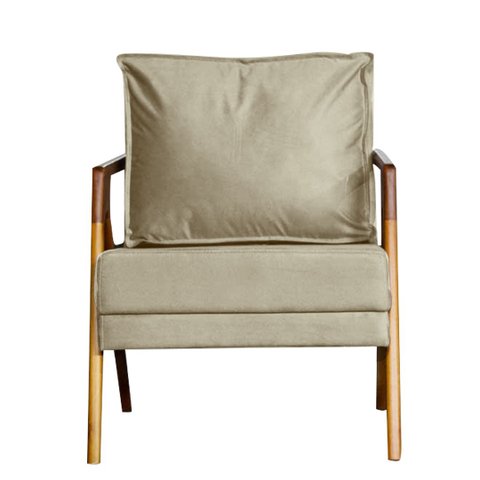 Poltrona Cadeira Mona Recepção - Suede Cappuccino
