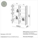 Ver imagem 4 de Estante de Livros Industrial 100% MDF 144CMX185CM 1 Porta 2 Gavetas Marrom/Freijó/Preto