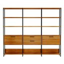 Ver imagem 2 de Estante Industrial 2 Portas 2 Gavetas 100% MDF 216cm Marrom/Freijó/Preto