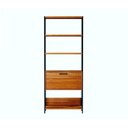 Ver imagem 4 de Estante de Livros 100% MDF 73CMX185CM 1 Porta E95 Marrom/Freijó/Preto Fosco