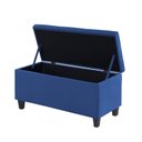 Ver imagem 4 de Kit Recamier Madri 1,20m + 2 Puff Suede Azul Marinho - Inova Decor Inova Decorações Kit Madri