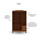 Ver imagem 4 de Guarda-Roupa 3 Portas com Espelho Estrutura em Madeira Cobre Marrom/Castanho