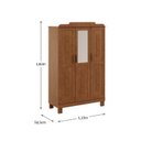 Ver imagem 3 de Guarda-Roupa 3 Portas com Espelho Estrutura em Madeira Cobre Marrom/Castanho
