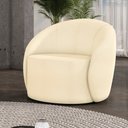 Ver imagem 2 de Poltrona Decorativa Orgânica Giratória Lua Bouclê Bege D03 - D’Rossi