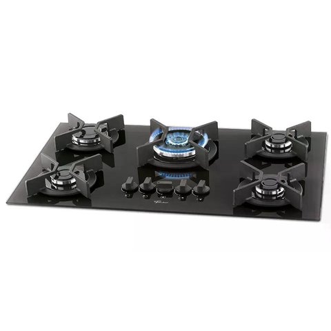 Cooktop a Gás Infinity Mesa 5 Queimadores em Vidro Preto - Fischer