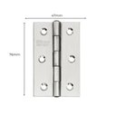 Ver imagem 2 de Dobradiça para Porta Silvana 3 Embutir Inox Escovado 3 Peças