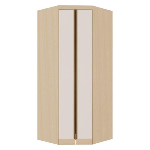 Guarda Roupa de Canto Mônaco 2 Portas de Bater 3 Gavetas MDF MDP Carvalho-Off White Pérola Luciane