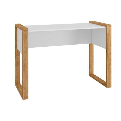Mesa Office 5030 Moderno MDF-MDP 107,5cm Branco com Freijo Qmovi