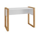 Ver imagem 1 de Mesa Office 5030 Moderno MDF-MDP 107,5cm Branco com Freijo Qmovi