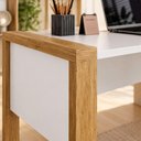 Ver imagem 6 de Mesa Office 5030 Moderno MDF-MDP 107,5cm Branco com Freijo Qmovi