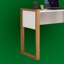 Ver imagem 4 de Mesa Office 5030 Moderno MDF-MDP 107,5cm Branco com Freijo Qmovi