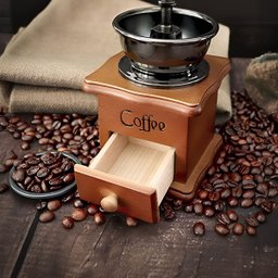 Moedor Café Manual Retrô Madeira Triturador Grãos Manivela - 1