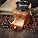 Ver imagem 1 de Moedor Café Manual Retrô Madeira Triturador Grãos Manivela