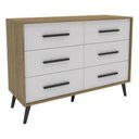 Ver imagem 1 de Cômoda com 6 Gavetas Retrô 120cm Multimóveis CR45363 Mel/Branco