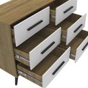 Ver imagem 4 de Cômoda com 6 Gavetas Retrô 120cm Multimóveis CR45363 Mel/Branco