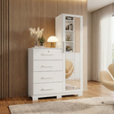 Ver imagem 1 de Cômoda 4 Gavetas com Sapateira e Espelho - Branco