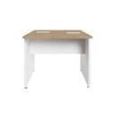 Ver imagem 2 de Plataforma Trabalho Escritório Pé Painel sem Gavetas MDF-MDP 90cm Macadâmia com Branco F5 Office