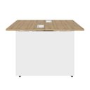 Ver imagem 7 de Plataforma Trabalho Escritório Pé Painel sem Gavetas MDF-MDP 90cm Macadâmia com Branco F5 Office