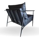 Ver imagem 2 de Poltrona Mari Couro Preto Decorativa Sala Estar Confortável