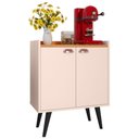 Ver imagem 1 de Aparador Buffet Retrô 2 Portas Cantinho do Café com Prateleira Puxador Concha Linea - Off White/ Cin