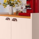 Ver imagem 4 de Aparador Buffet Retrô 2 Portas Cantinho do Café com Prateleira Puxador Concha Linea - Off White/ Cin