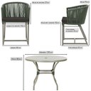 Ver imagem 2 de Mesa com 6 Cadeiras de Jantar Roma 120cm e Noronha em Alumínio Fendi Corda Náutica Estofado 9 Trama