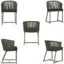 Ver imagem 5 de Mesa com 6 Cadeiras de Jantar Roma 120cm e Noronha em Alumínio Fendi Corda Náutica Estofado 9 Trama