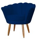 Ver imagem 2 de Kit Namoradeira e 2 Poltronas Pétala Decorativa Veludo Azul Marinho - Montanaris Decor