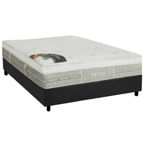 Cama Box Casal: Colchão Molas Pocket Ensacadas Castor Gold Star Slx Gran Plush Látex + Base Crc