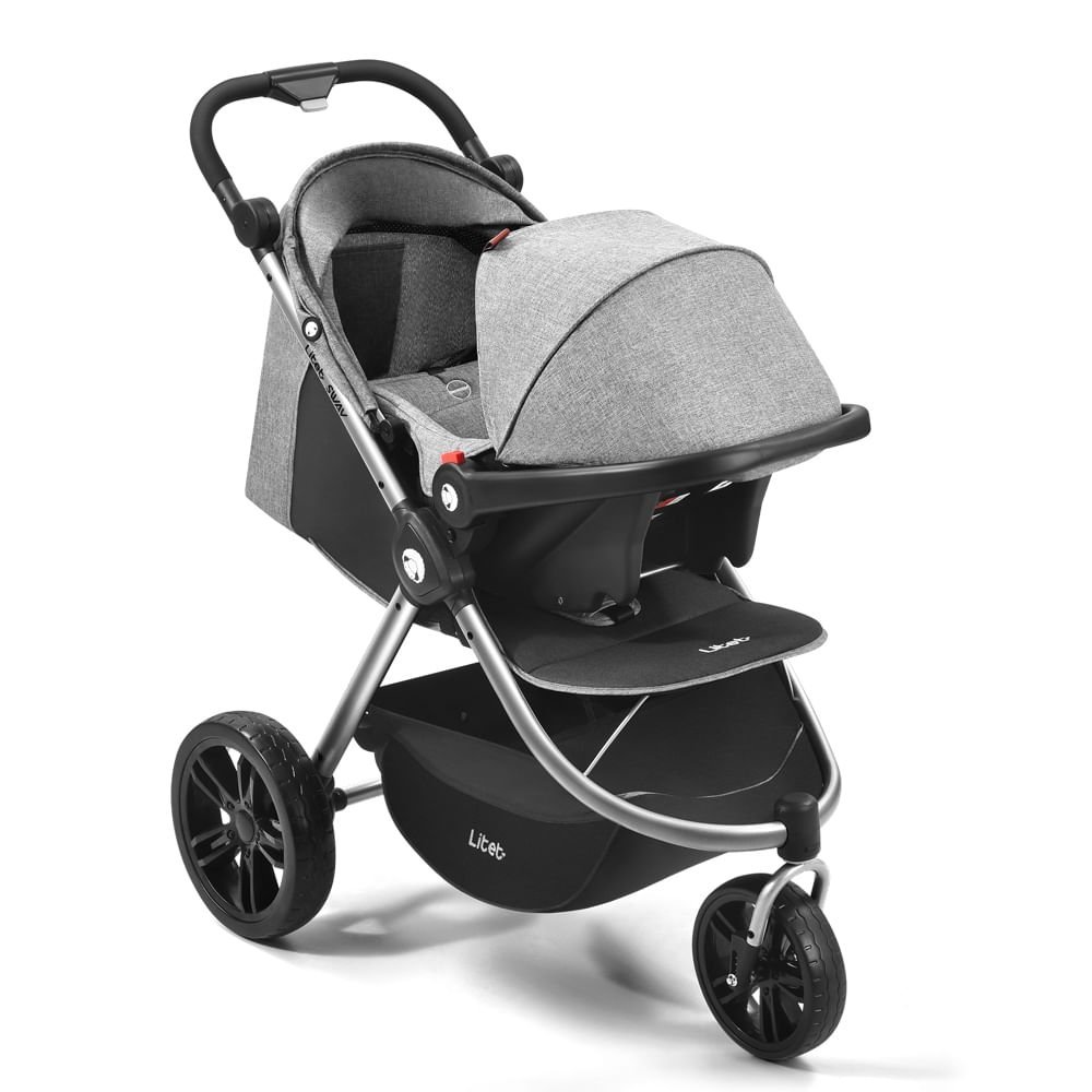 Carrinho Jogger Sway Três Rodas 0-15kgs Preto com Cinza Litet - BB373 BB373 - 12