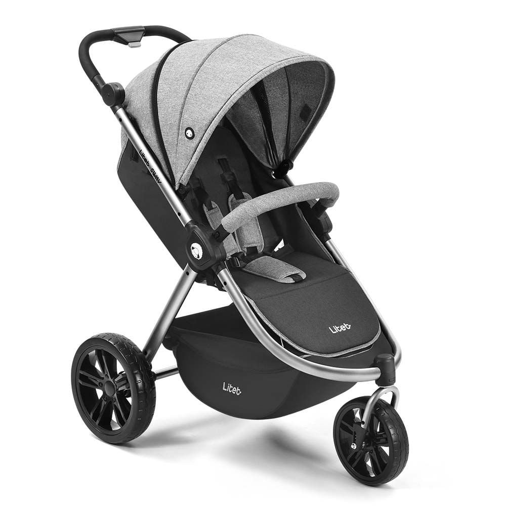 Carrinho Jogger Sway Três Rodas 0-15kgs Preto com Cinza Litet - BB373 BB373 - 5