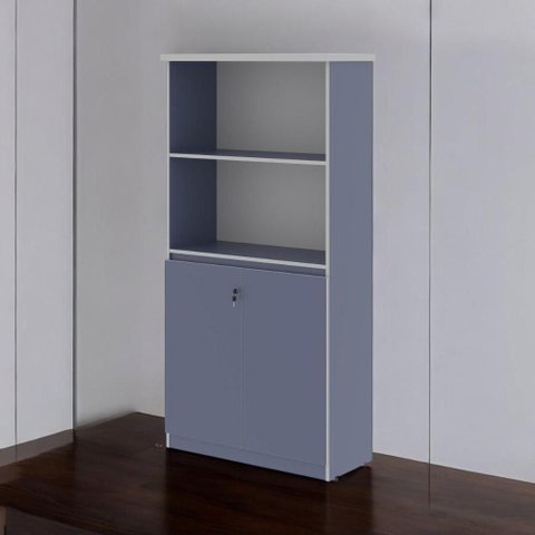 Armário Estante com Prateleiras Doubler Azul