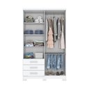 Ver imagem 6 de Guarda Roupa Solteiro 04 Portas 03 Gavetas City Henn Branco