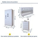 Ver imagem 2 de Quarto de Bebê Completo Guarda Roupa, Mini Cama, Cômoda e Berço MDF Life Tigus Baby