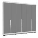 Ver imagem 2 de Roupeiro Casal Porto com 6 Portas 4 Gavetas 242x214cm Branco/Cinza 240825