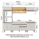 Ver imagem 4 de Armário de Cozinha Completa 260cm Branco Reims Madesa 02