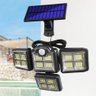 Luminaria Solar Refletor Led 4 Cabeças Sensor Presença Placa Solar 3 Modos Luz Casa Jardim Rua Poten - 6