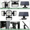 Luminaria Solar Refletor Led 4 Cabeças Sensor Presença Placa Solar 3 Modos Luz Casa Jardim Rua Poten - 9