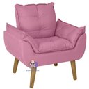 Ver imagem 2 de Kit 02 Poltrona Decorativa e Puff Opala Suede Rose Smf Decor