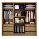 Ver imagem 3 de Guarda Roupa Casal 3 Portas 8 Gavetas Arezzo - Móveis Novo Horizonte - Cumaru