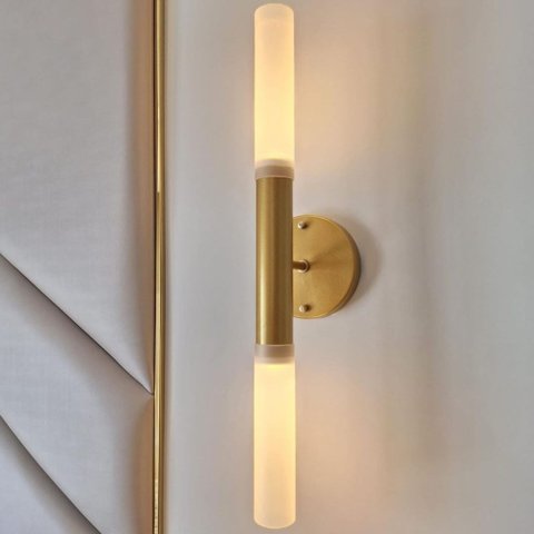 Luminária Arandela Dupla Tubo Acrílico Estilo Caiena