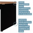 Ver imagem 5 de Escrivaninha P/ Trabalho 1,70m X 70cm Pé Painel Nogal Pr F5 Cor:nogal com Preto
