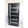 Porta Pivotante de Aluminio Preto Frisada com Vidro 2,10 (a) X 1,00 (l) Linha 30 Completa - 2